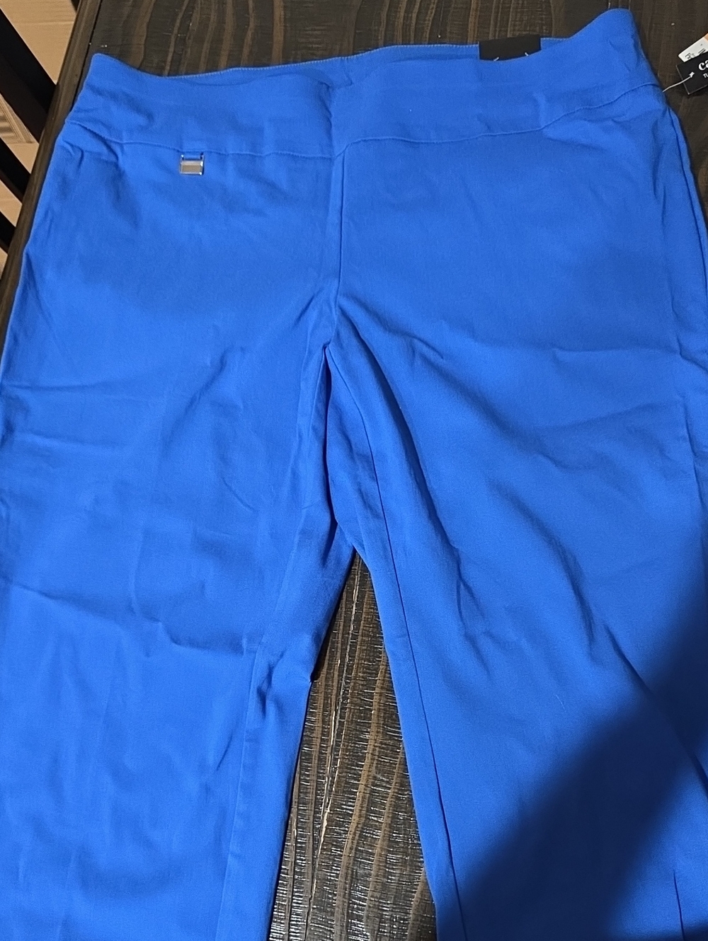 Womens Capri Bright Blue Stretch Dress Pants